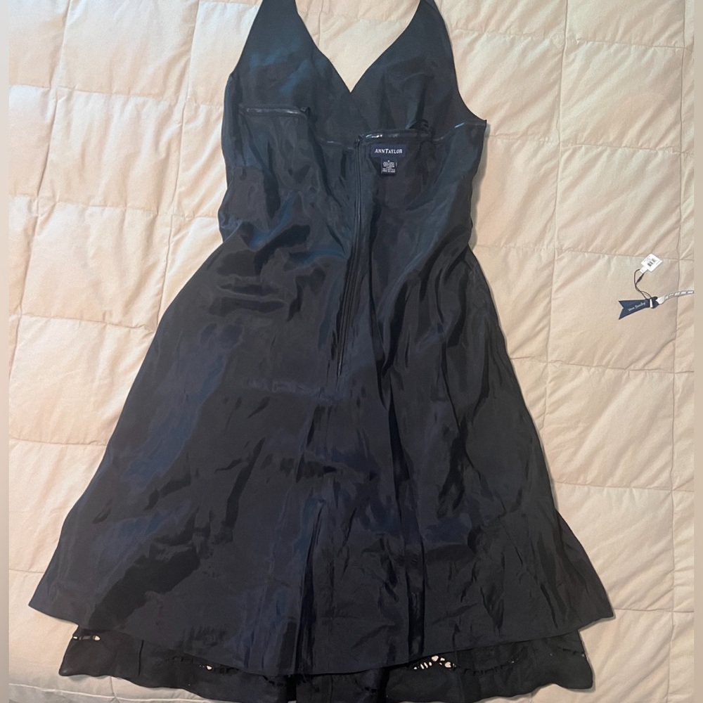Ann Taylor Black Eyelet halter Dress - Picture 2 of 13